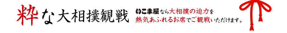 いこま屋なら大相撲の迫力を熱気あふれるお席でご観戦いただけます