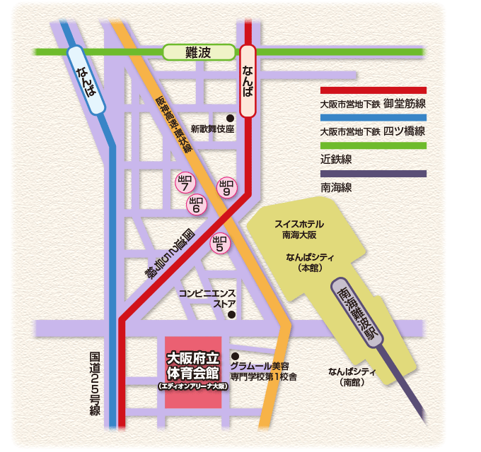 大相撲大阪場所　アクセス図